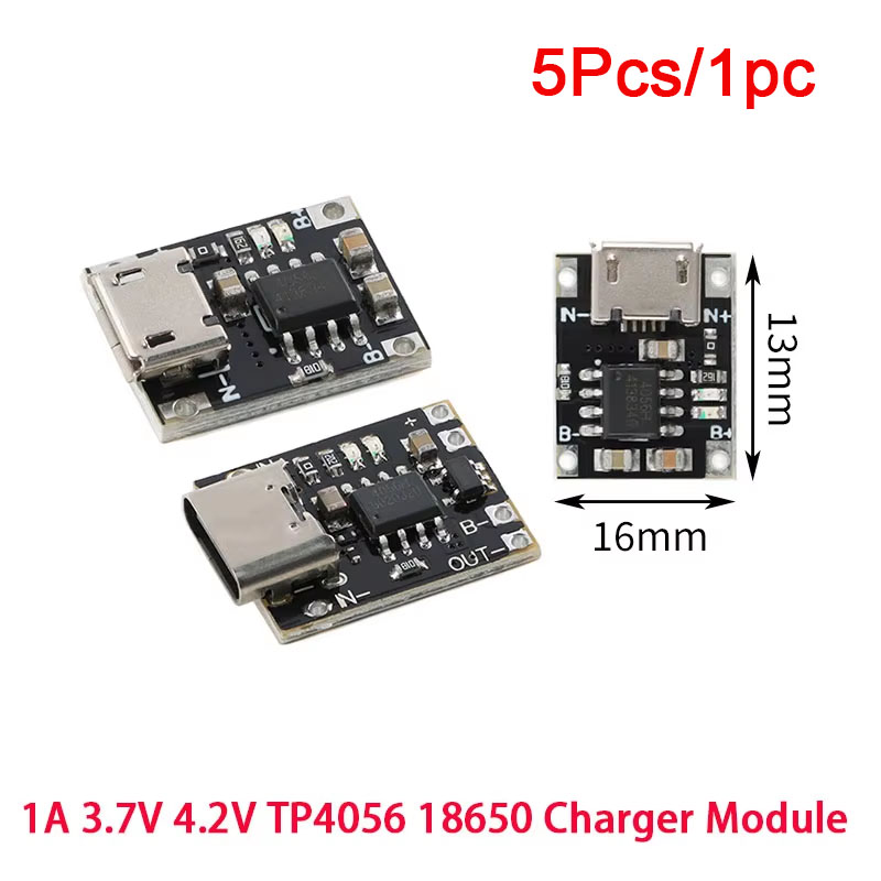 Tp4056 Module - 5 pces/1pc tipo-c/micro usb mini módulo