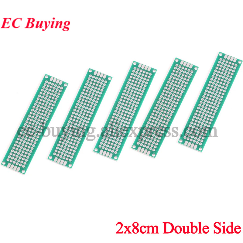 Pcb Prototyping Board - 5 peças 2x8cm protótipo de lado