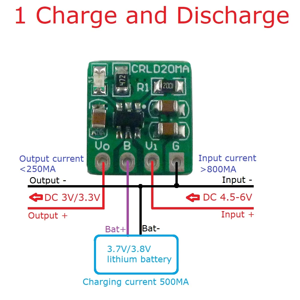 Li Ion Charger Module - 5X CRLD20MA Mini Carregador de Bateria