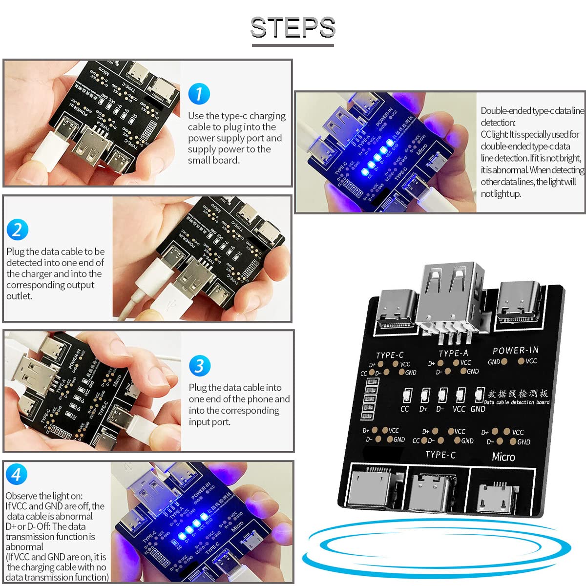 Placa de detecção de cabo de d - Micro Usb Cable avaliação e preço