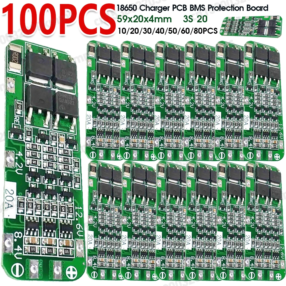10-100 pces 3s 20a bateria de  - Li Ion Charger Module avaliação e preço