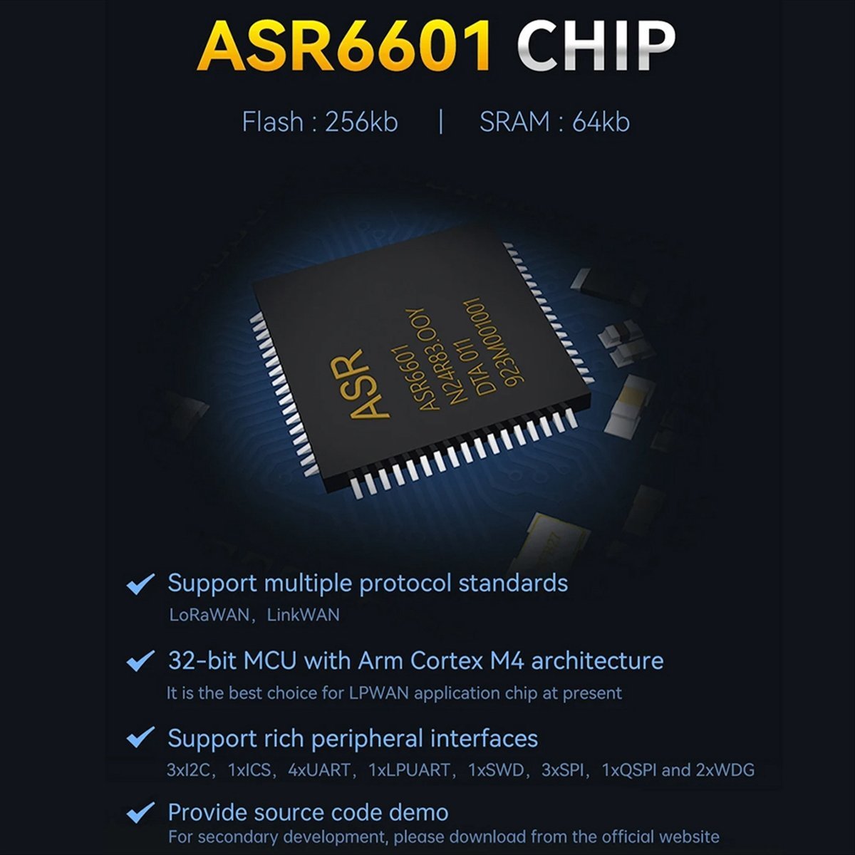 Módulo LoRa A73T LoRaWAN SoC E - Ipex Connector avaliação e preço